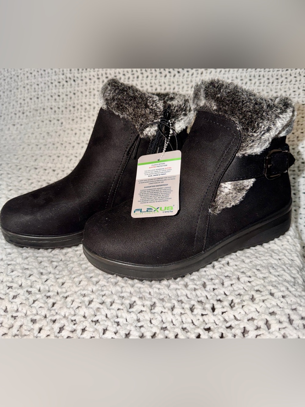 Flexus Santuzza women’s black ankle bootie waterproof by Spring Step size 7